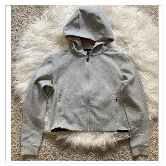 NWT NOBULL Zip Up Hooded Athletic Jacket Heathered Gray Size Small - Picture 2 of 9